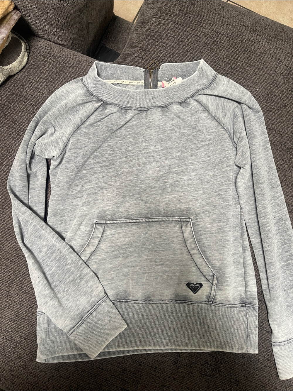 Roxy Girls Light Heather Gray Sweatshirt